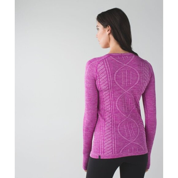 Lululemon Rest Less Ultra Violet Long Sleeve Seamless Top Run On The Go Yoga 4 - Picture 8 of 9